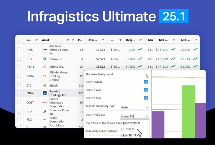 Infragistics Ultimate 25.1 includes updates across several of its UI toolkit components